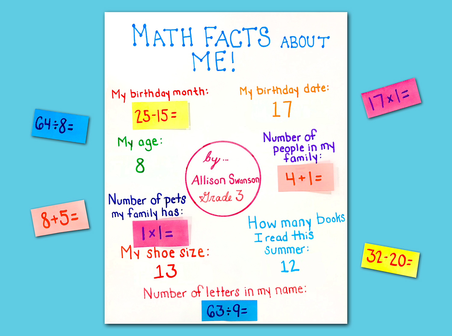 Math Facts Back to School Game