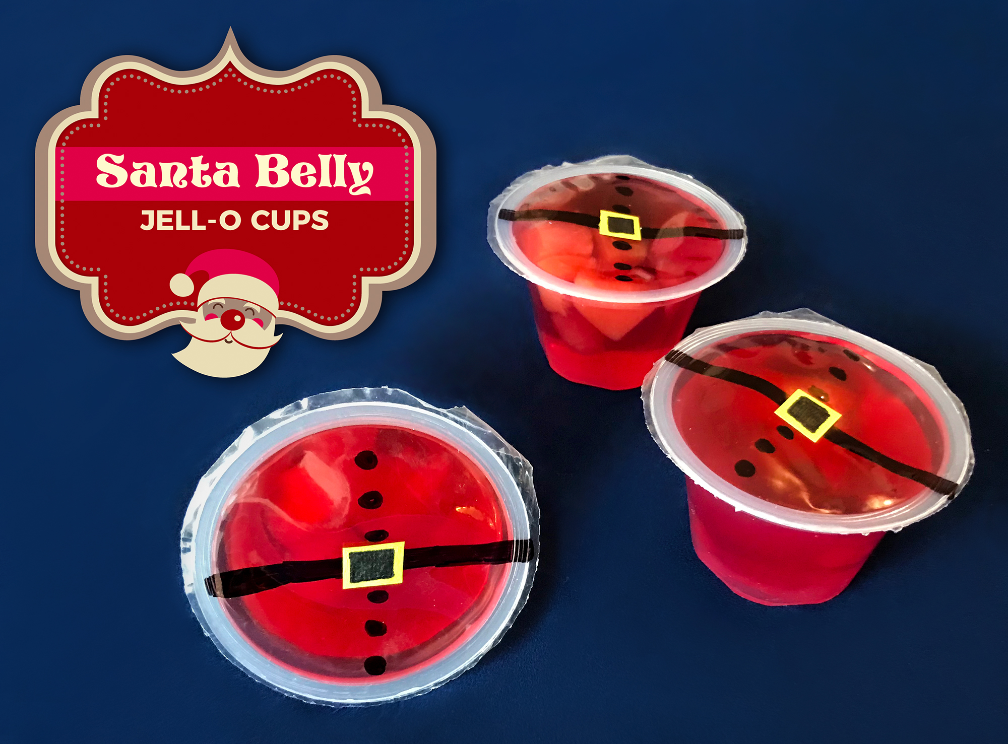 Santa Belly Jell-o Cups